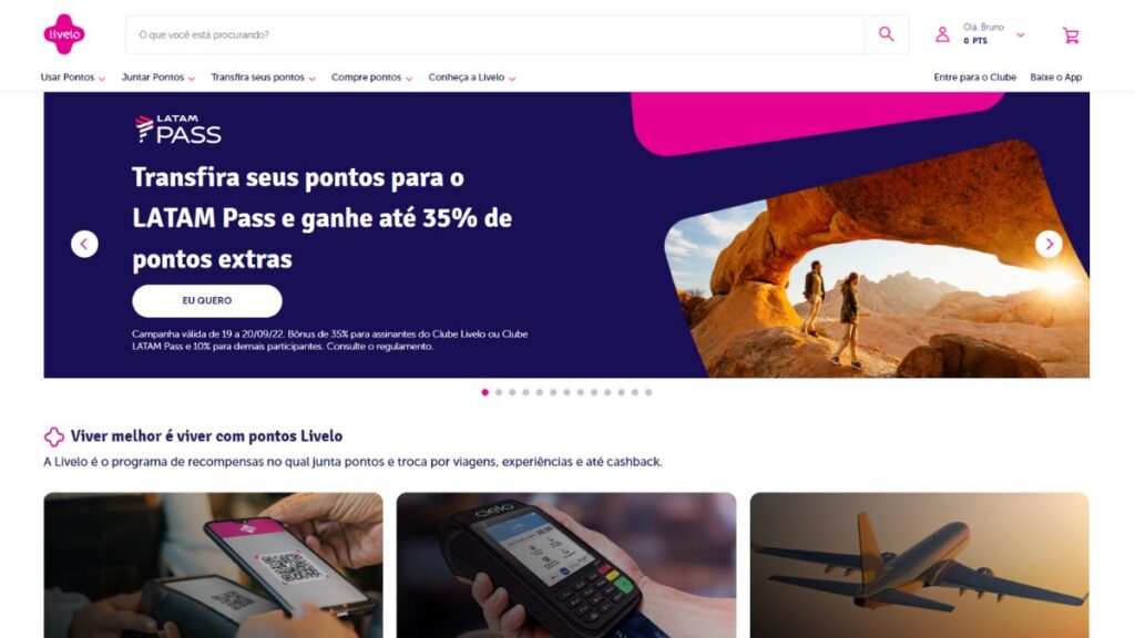 Print do site da Livelo