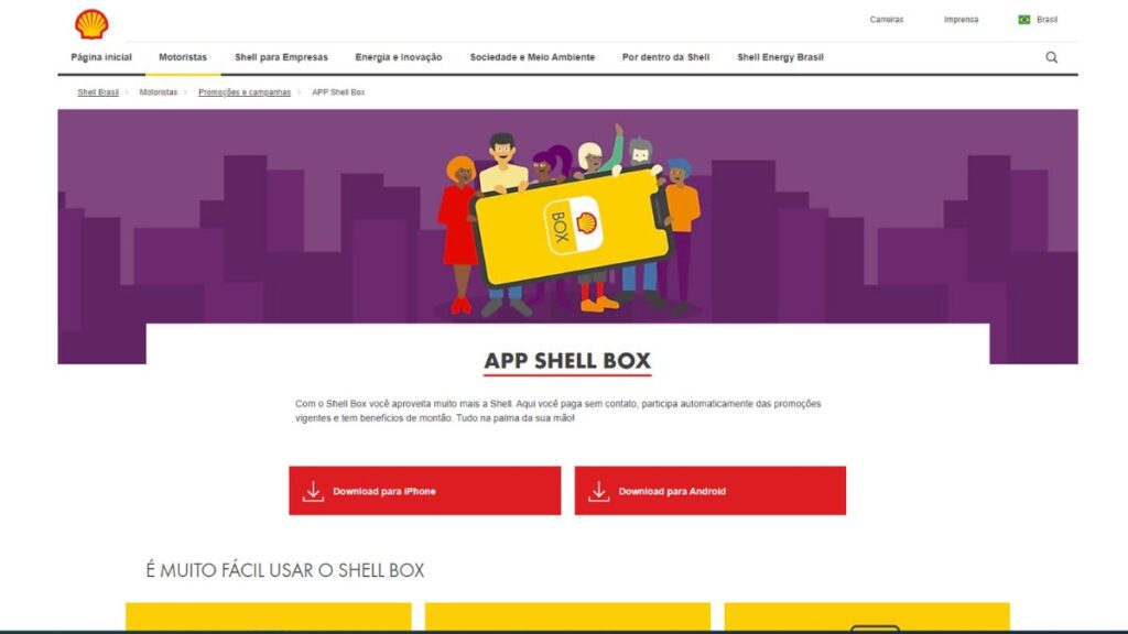 Print do site da Shell Box
