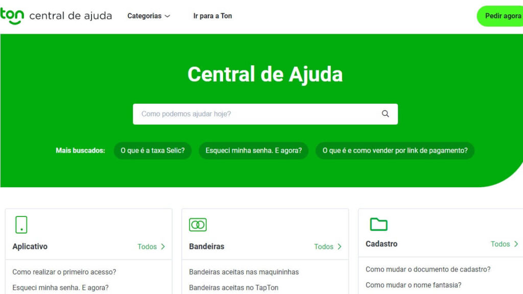 Central de Ajuda da Ton