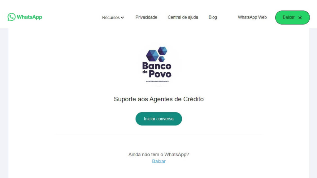 WhatsApp Web Banco do Povo
