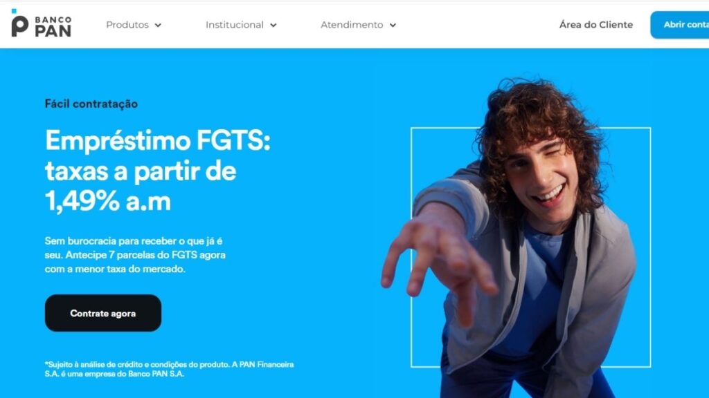 Seção de empréstimo saque aniversário Banco Pan.