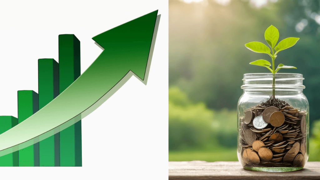 dinheiro crescendo, investimentos